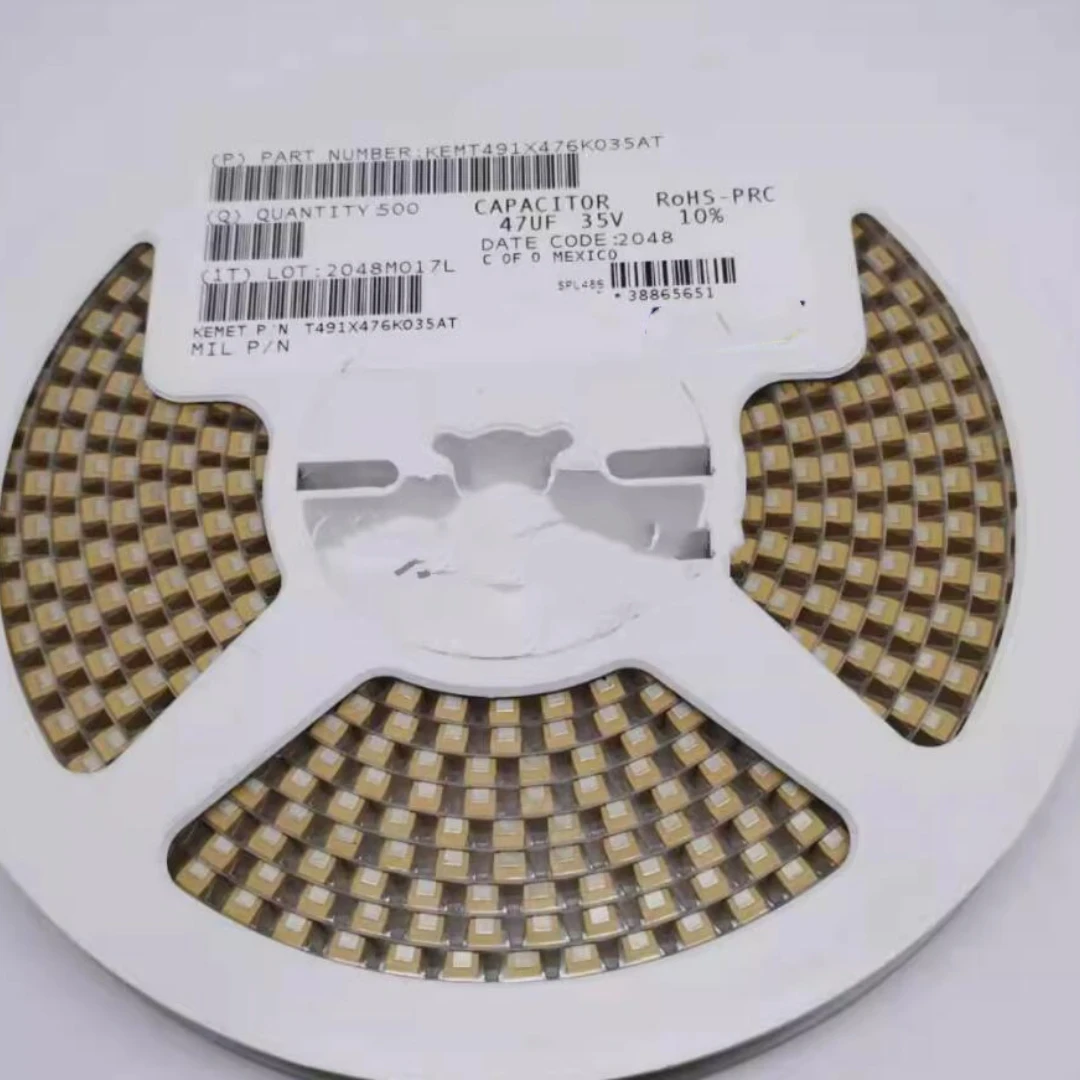 

500PCS/LOT T491X476K035AT CASE-X-7343 47uF ±10% 35V SMD Tantalum Capacitor New And Original