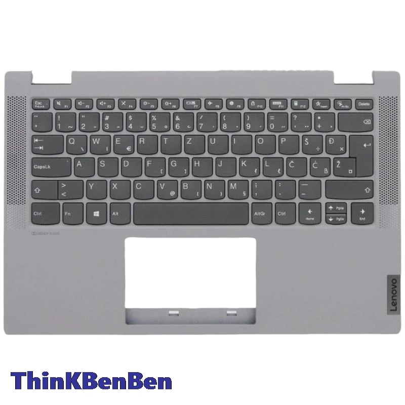 

SI Slovenian Platinum Grey Keyboard Upper Case Palmrest Shell Cover For Lenovo Flex5 14 14ALC05 14ARE05 14IIL05 ITL05 5CB0Y85355