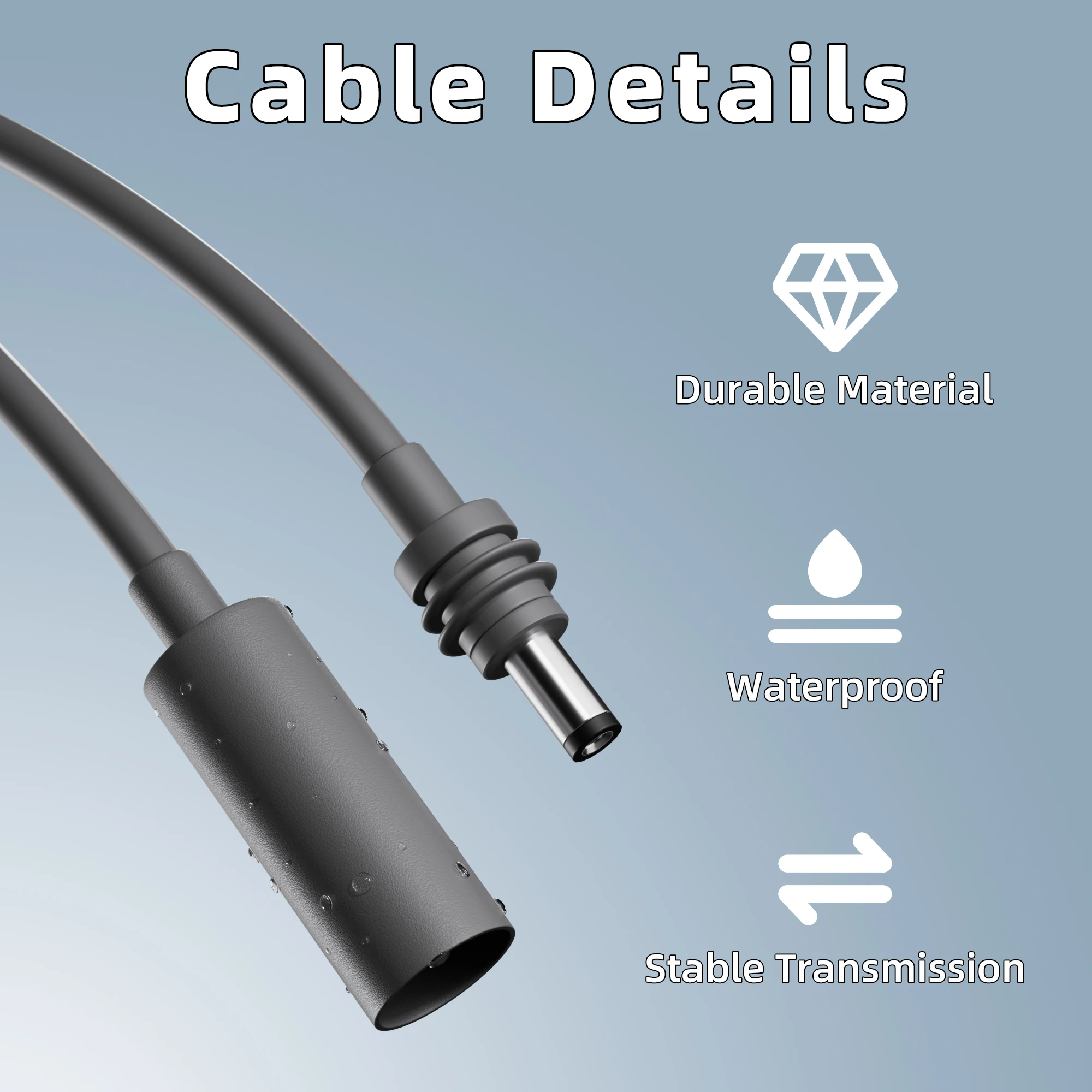 Starlink Mini Type C to DC / DC Extension Cable 17CM Waterproof Power Hole Extender Compatible with Starlink Mini Pipe Adapter