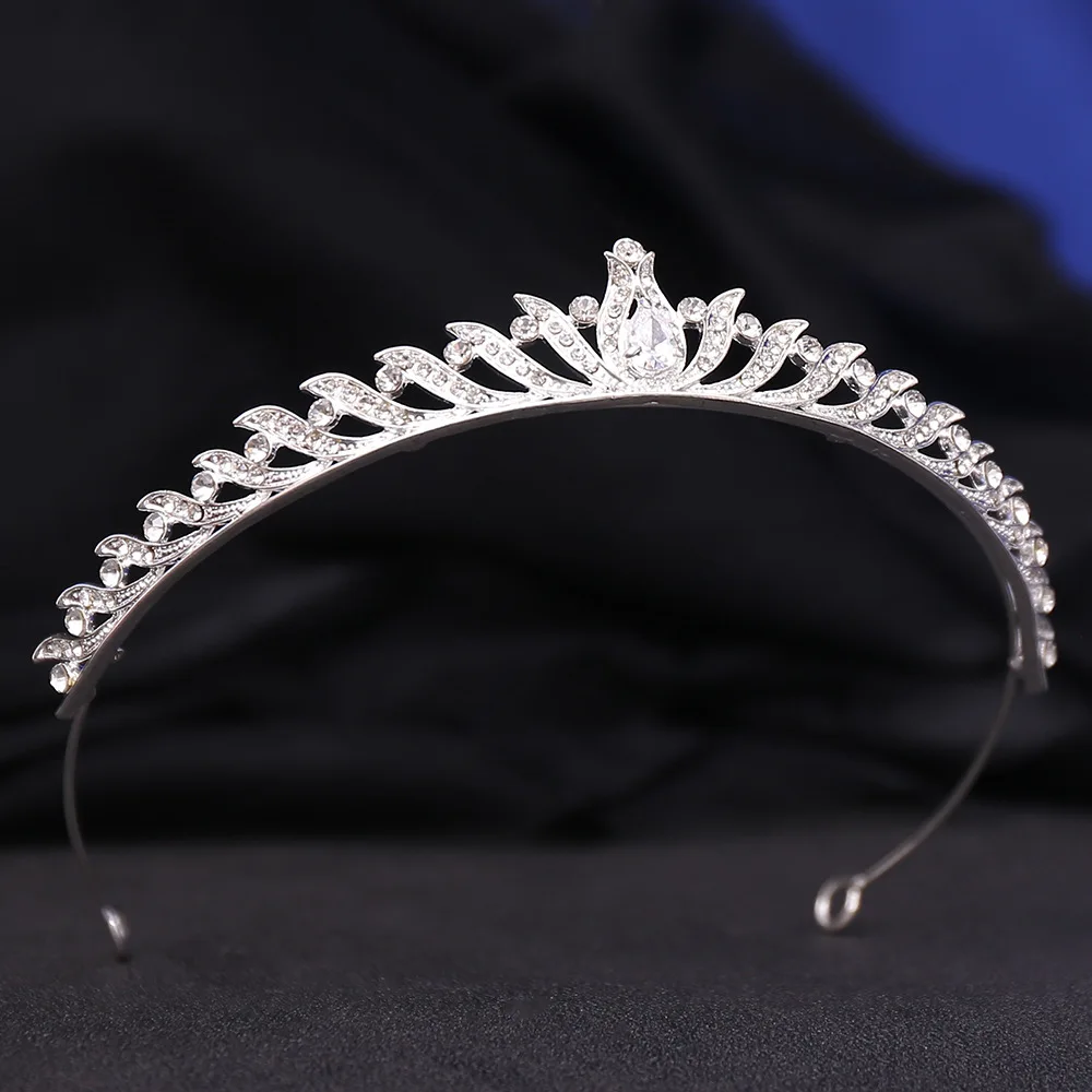 DIEZI Korean Elegant Small Rhinestone Crystal Crown Tiara Women Wedding Party Headdress Bridal Hair Dress Accessories Tiaras