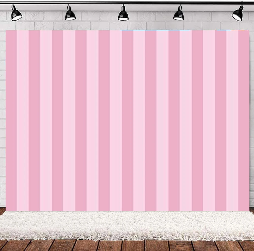 

Pink Stripes Photography Backdrop Pastel Pink Striped Background Birthday Party Decor Banner Princess Girls Baby Shower Poster