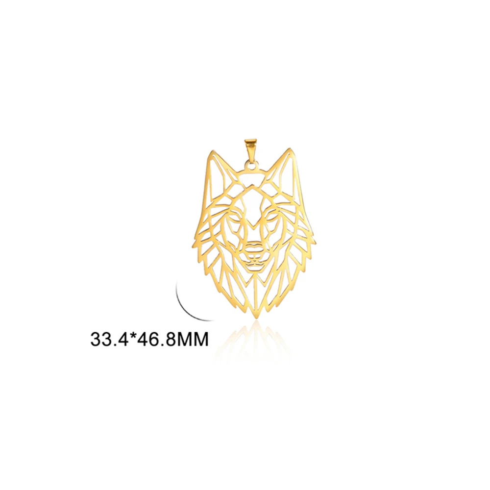 EUEAVAN 1pc Stainless Steel Wolf Pendant for Necklace Men Animal Pendants Charms Punk Jewelry Making Supplies Wholesale