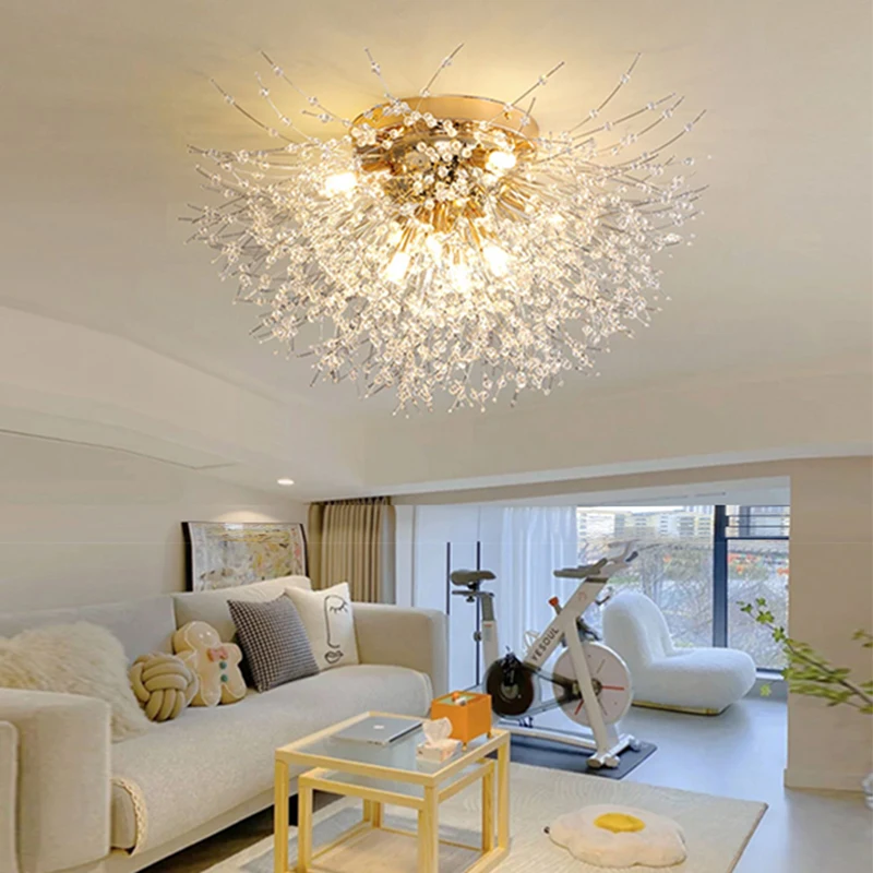 IRALAN Lustre LED Ceiling Lighting Dandelion Chandelier Dinning Living Room Personality Crystal Ceiling Lamps Home Decor Lights