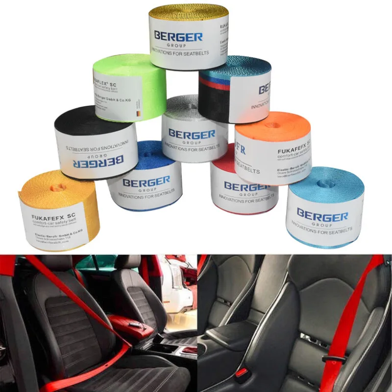 3.6M Auto Car Seat Belt Seatbelt Webbing Lap Retractable Safety Strap Universal 48MM Car Seat Conversion Car Accessories
