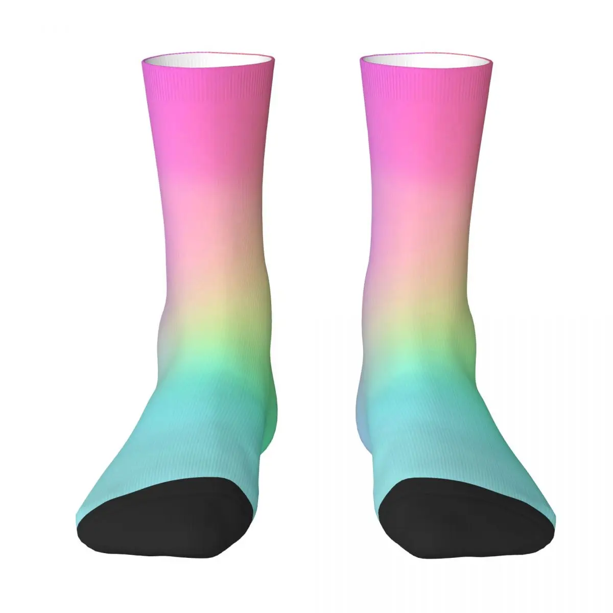 Ombre Stockings Women Rainbow Print Socks Comfortable Casual Socks Autumn Running Non Skid Graphic Socks Birthday Gift