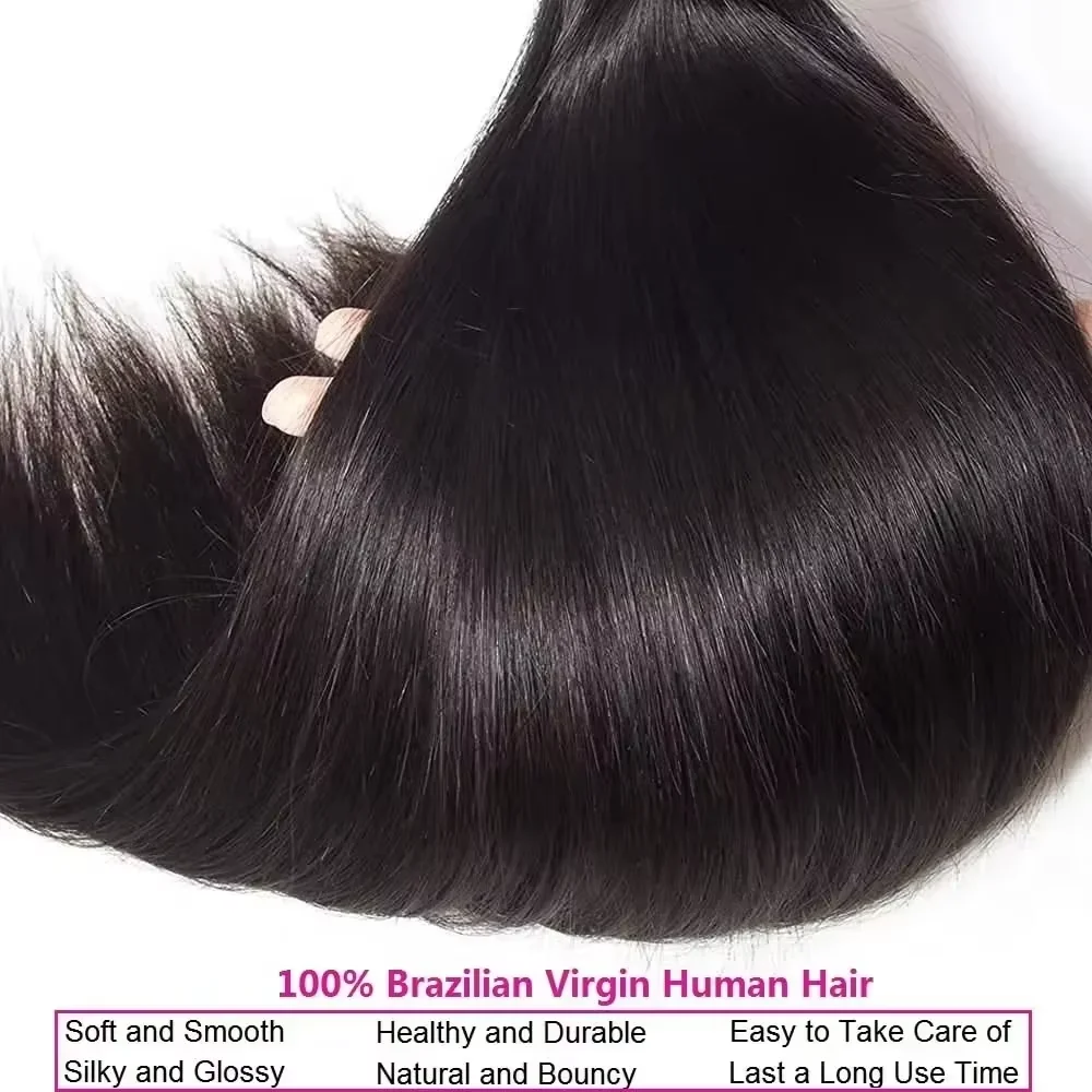 16A Straight Bundles Human Hair 26 28 30 Inch Remy Hair Weave Bundles Human Hair 3/4/5 Bundle Raw Human Hair Bundles Extensions image 3