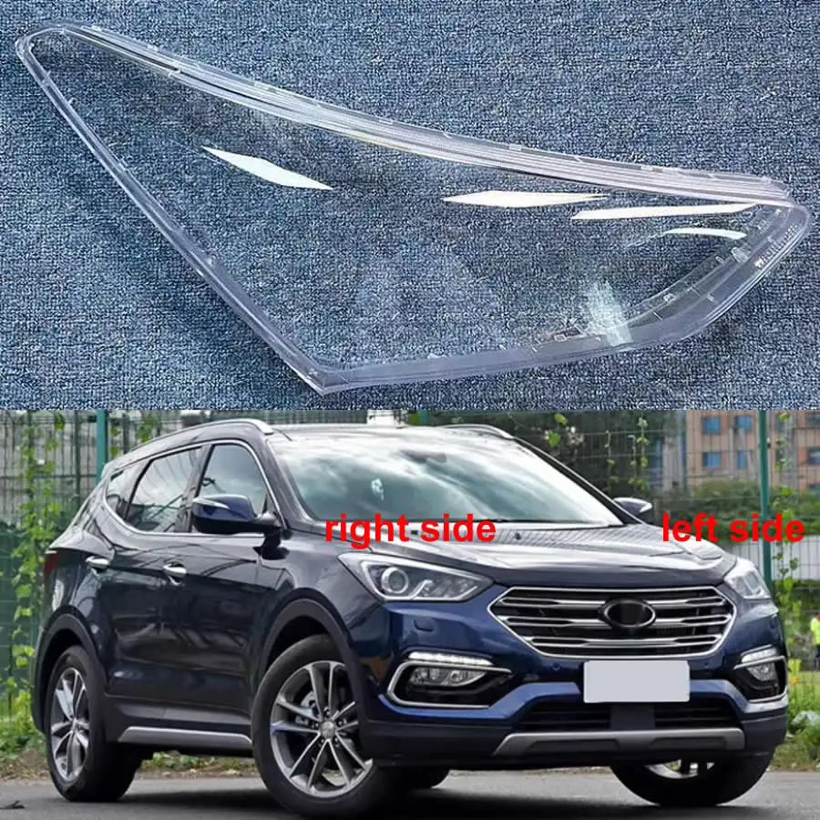 For Hyundai Santa Fe IX45 2017 2018 Headlight Cover Transparent Lampshade Headlamp Shell Plexiglass Replace Original Lens