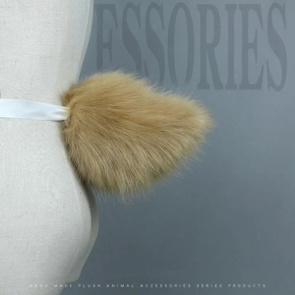 Cosplay Costume Props Plush Bunny Tail Imitation Faux Fur Handmade Simulation Animal Tail Ribbon/Metal Pins Soft Plush