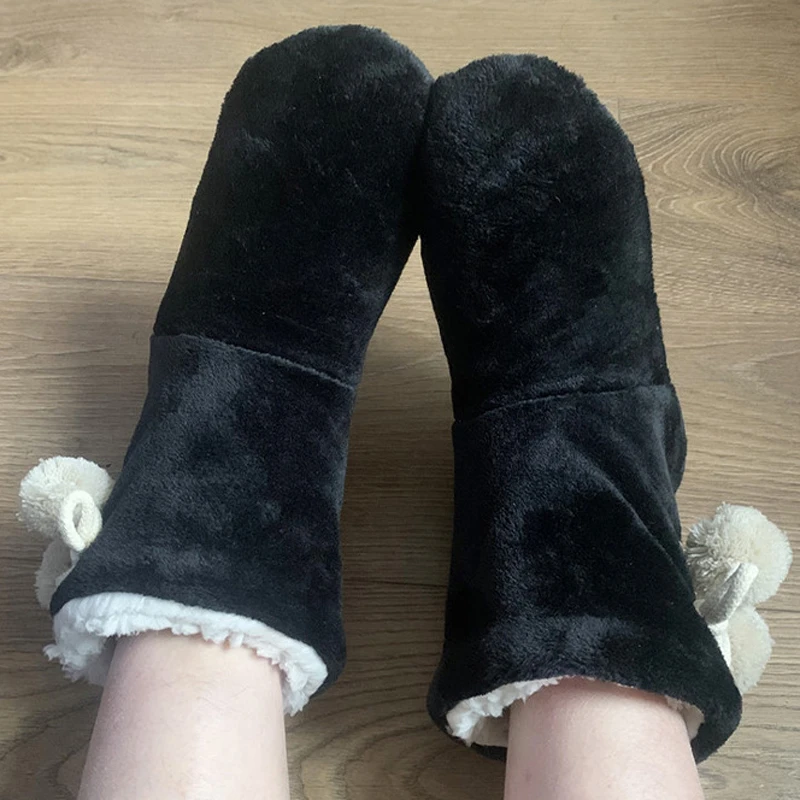 

Зимние теплые домашние тапочки, женские сапоги с меховым шариком, плюшевые нескользящие нескользящие мягкие домашние пушистые туфли на плоской подошве