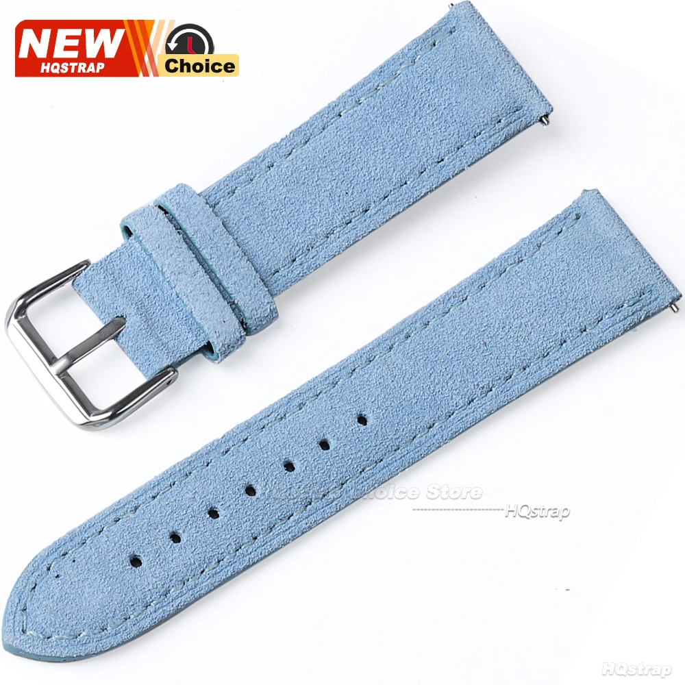 Butterfly Clasp Suede Strap for Omega Watch Band