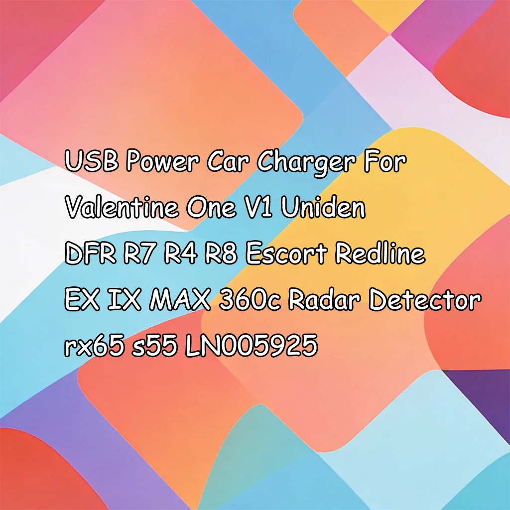 PVC Sleeve USB Power Car Charger For Valentine One V1 Uniden  DFR R7 R4 R8 Redline EX IX MAX 360c Radar Detector rx65 LN005925