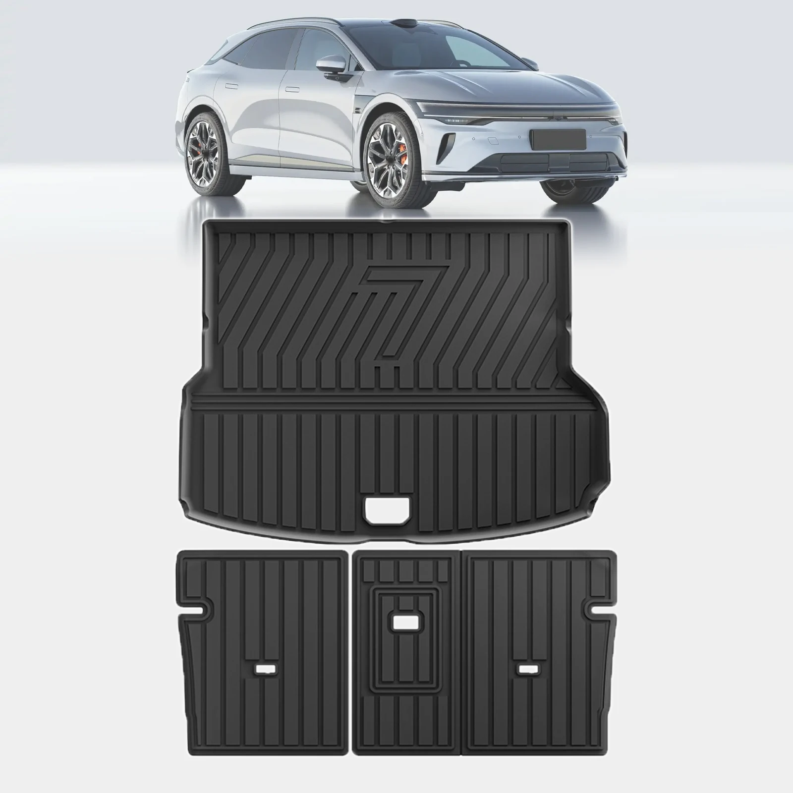 for ZEEKR 7GT 2025 2026 2027 LHD/RHD TPE Trunk Mat with Seat Back Cover Full Coverage Easy Installation Accessories