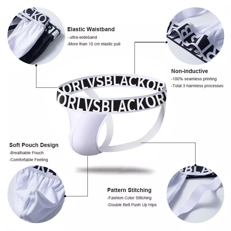 Men's Soft Cotton Low Waist U-Pouch G-String Thong Underwear - Versatile Swimwear & Everyday Underpants