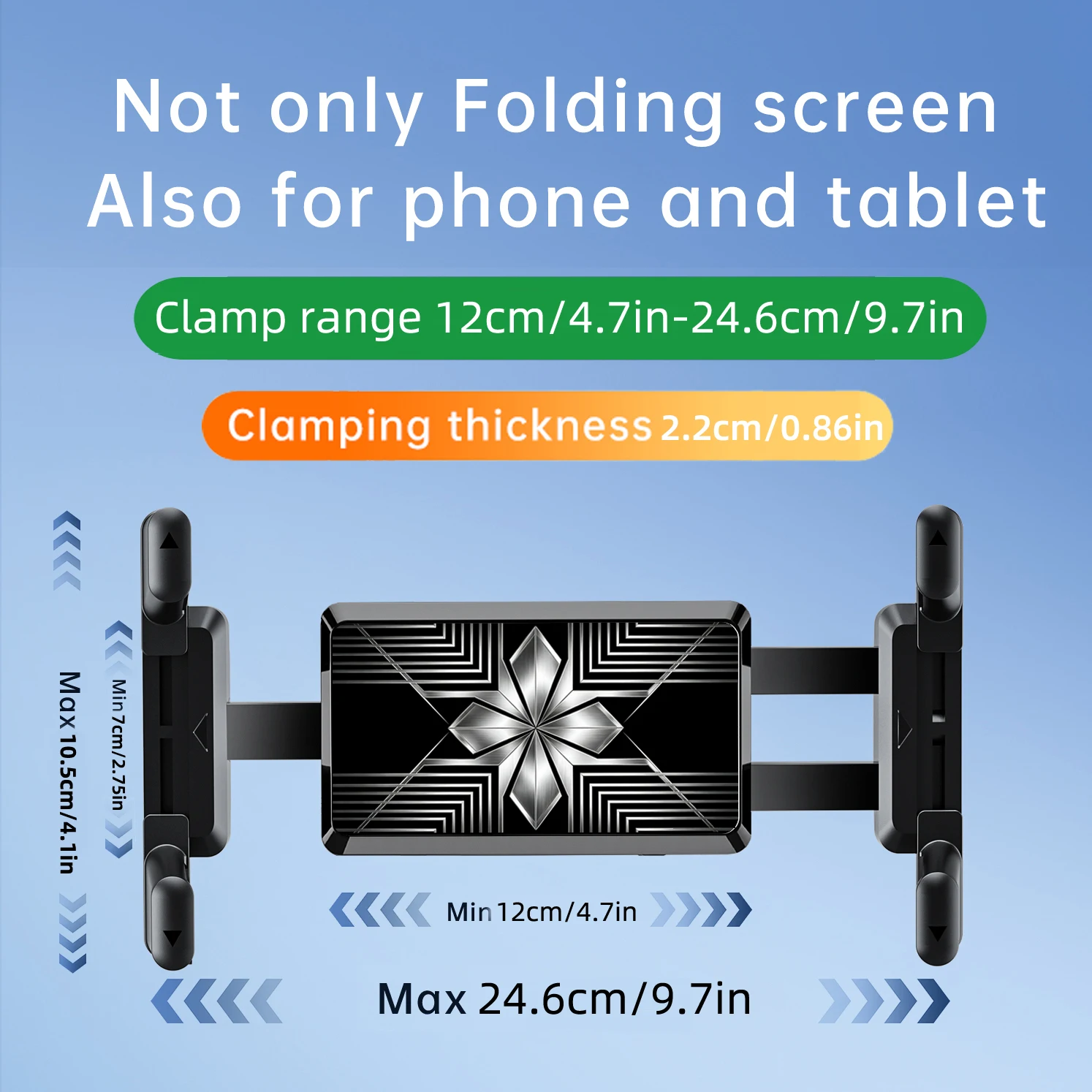 Car Air Vent Universa Holder Mount, Stand Compatible with 7" - 12.9" Tablets iPad ,4" - 7"Folding Screen/straight Panel Phone
