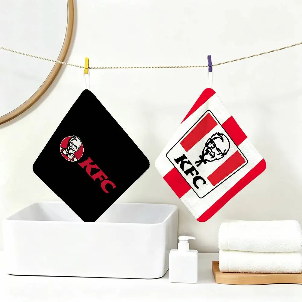 Luxurious k-KFC Reusable Hanging Kitchen Towel, Polyester Cotton Soft Fabric for Office Home Daily Life
