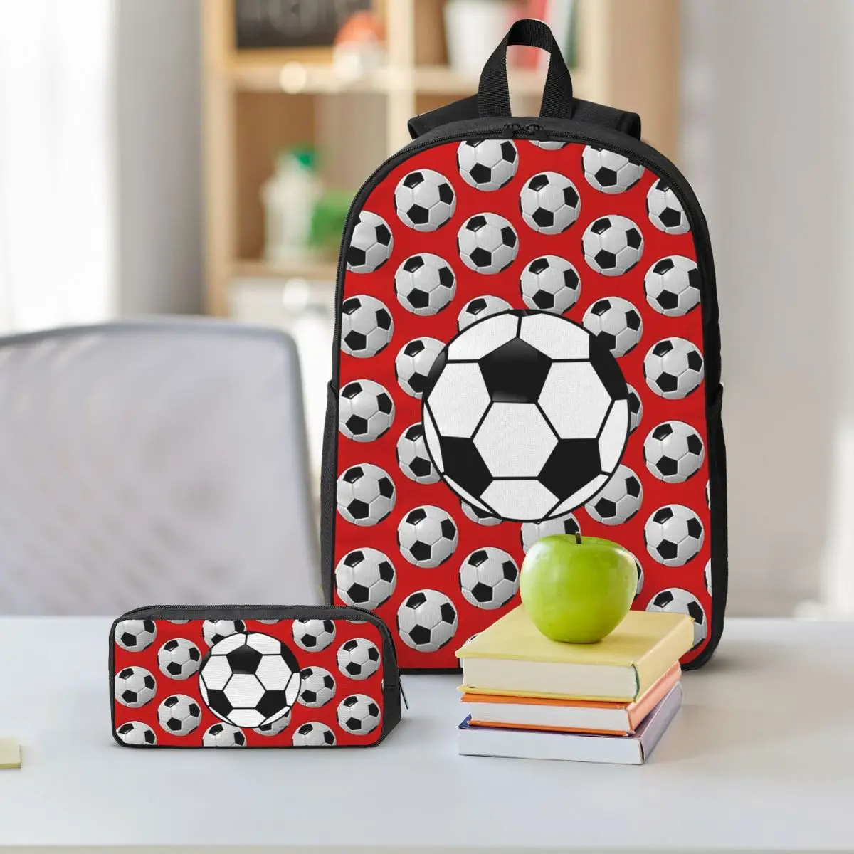 

Спортивный рюкзак с футбольным мячом, студенческая сумка для книг для мальчиков и девочек, школьная сумка, компьютерные сумки на плечо, 3 шт., изолированная сумка для обеда, пенал