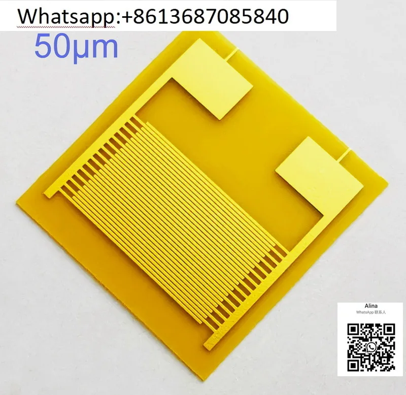 

50μm flexible interdigitator electrode capacitance array gas biohumidity sensor chip PI smart wearable