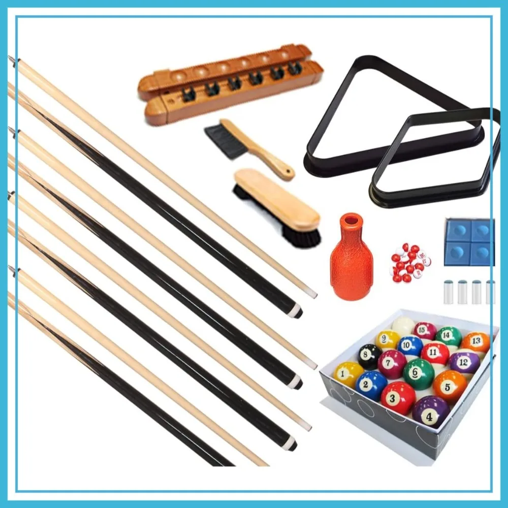 

Pool Table - Premium Billiard 32 Piece Accessory Kit - Cue Sticks Bridge Ball Sets