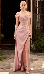 Satin Off the Shoulder Long Prom Dresses Sweetheart Side Slit 3D Flowers Appliques Sequins Lace Luxury Evening Party Gowns 2024