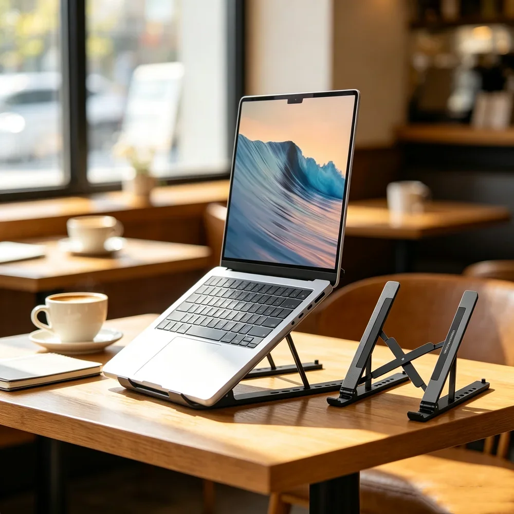 Portable Laptop Stand Foldable, Adjustable Desktop Height, Heat Dissipation, Laptop Stand, Storage Rack laptop arm