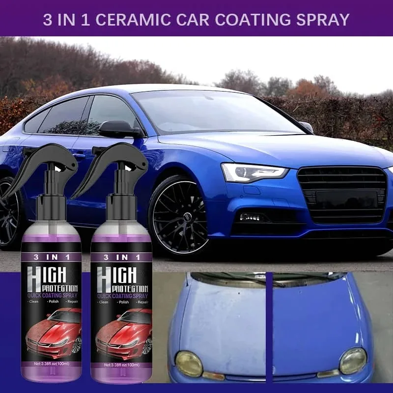 3 in 1 High Protection Quick Ceramic Coating Nano Spray Car Coating Wax Polishing Spray Plastic Refresh Fast Fine Scratch Repair