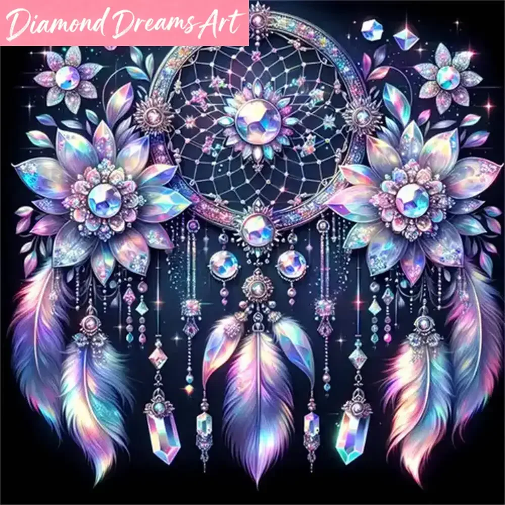 Momoart Diamond Mosaic Dreamcatcher Landscape DIY Acrylic Craft Supplies Painting Feather Embroidery Decor For Home