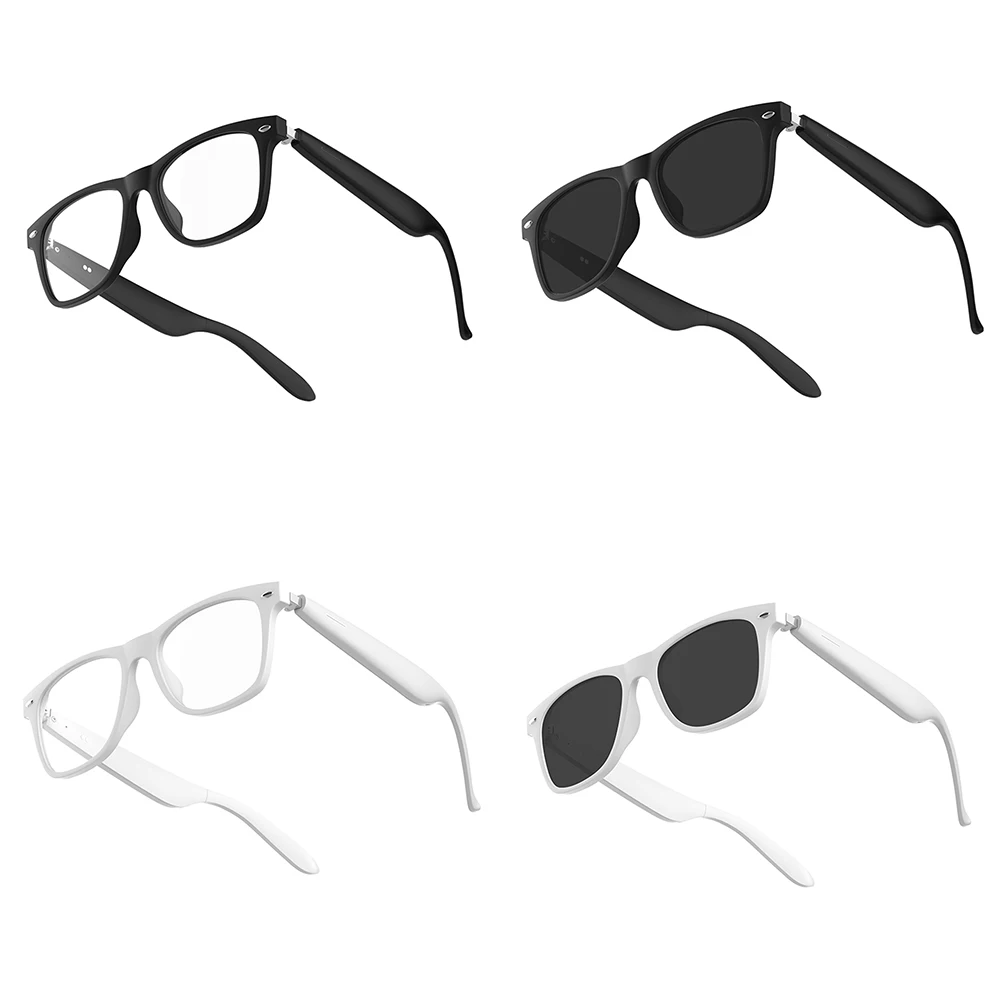 AI Intelligent Translation Glasses Earphone Glasses Bluetooth-Compatible Music Headphones Glasses Anti Glare for Outdoor Travel