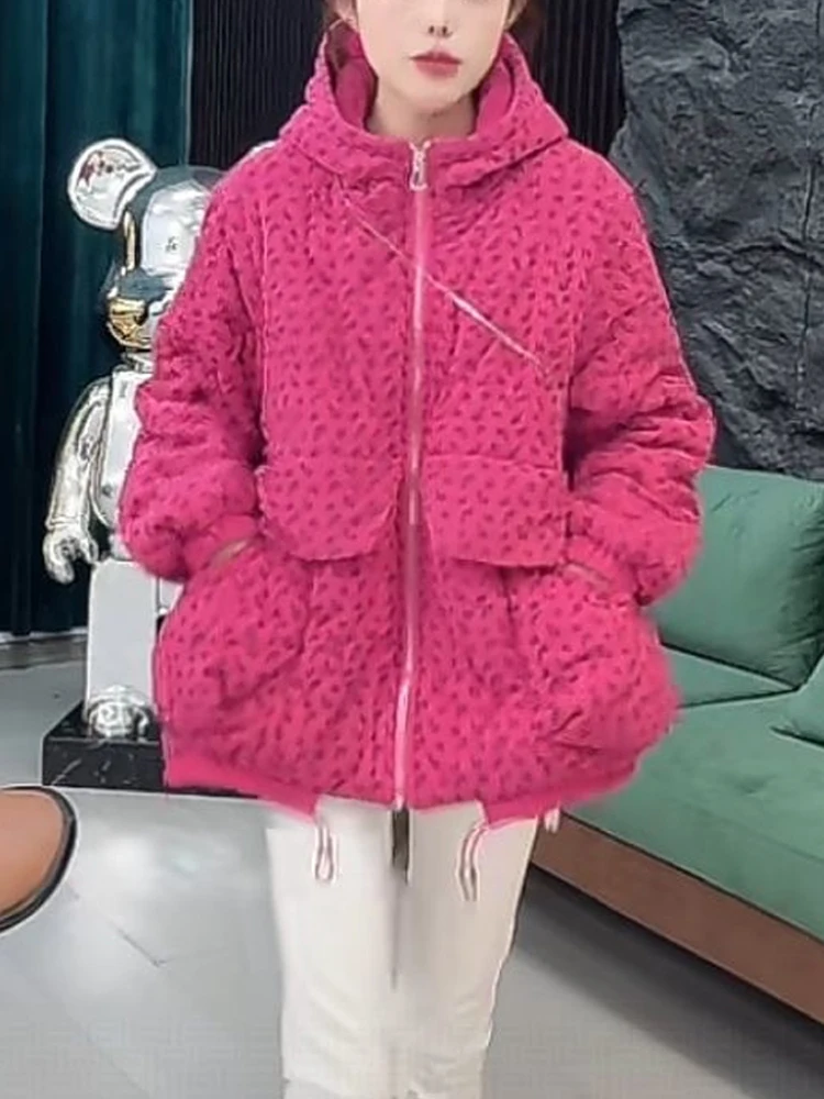

Модная повседневная женская утепленная куртка оверсайз из хлопка, большие размеры, в корейском стиле, для поездок на работу, с декоративной строчкой, длинными рукавами, на молнии