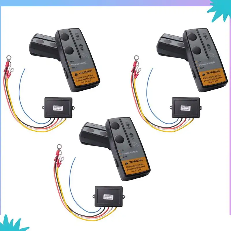 ABZW 6 ensemble 12V 24V 2.4G 50M universel voiture sans fil treuil grue télécommande avec double combiné gamme à distance