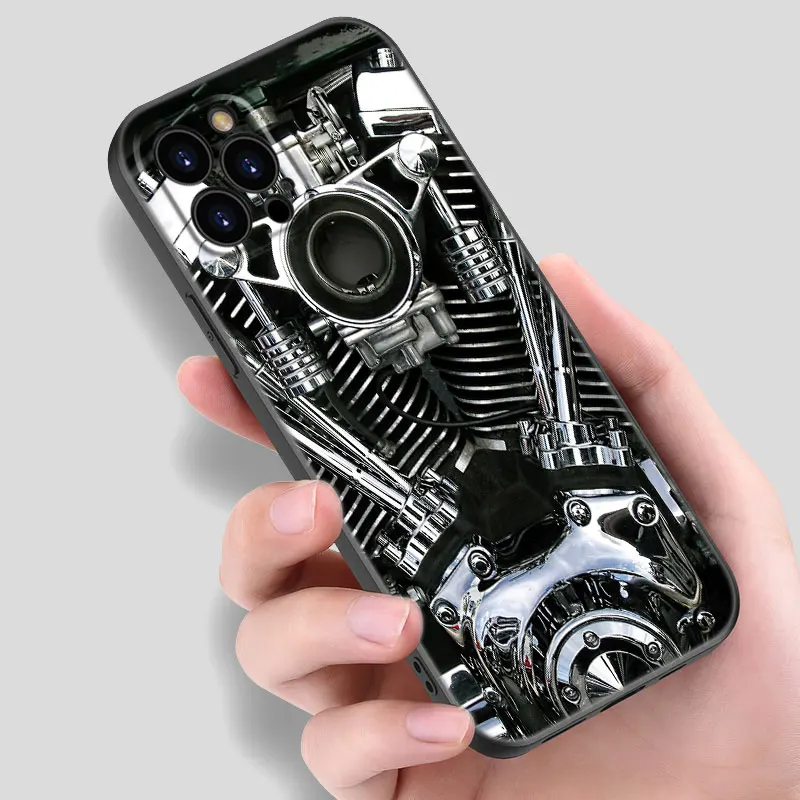 Moto Cross Motorcycle Sports Black Phone Case For Apple iPhone 12 13 Mini 11 14 15 Pro Max 7 8 Plus X XR XS SE 2020 2022