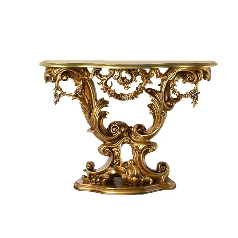 

semi-round door long case living room narrow table decoration against the wall side retro aisle porch cabinet