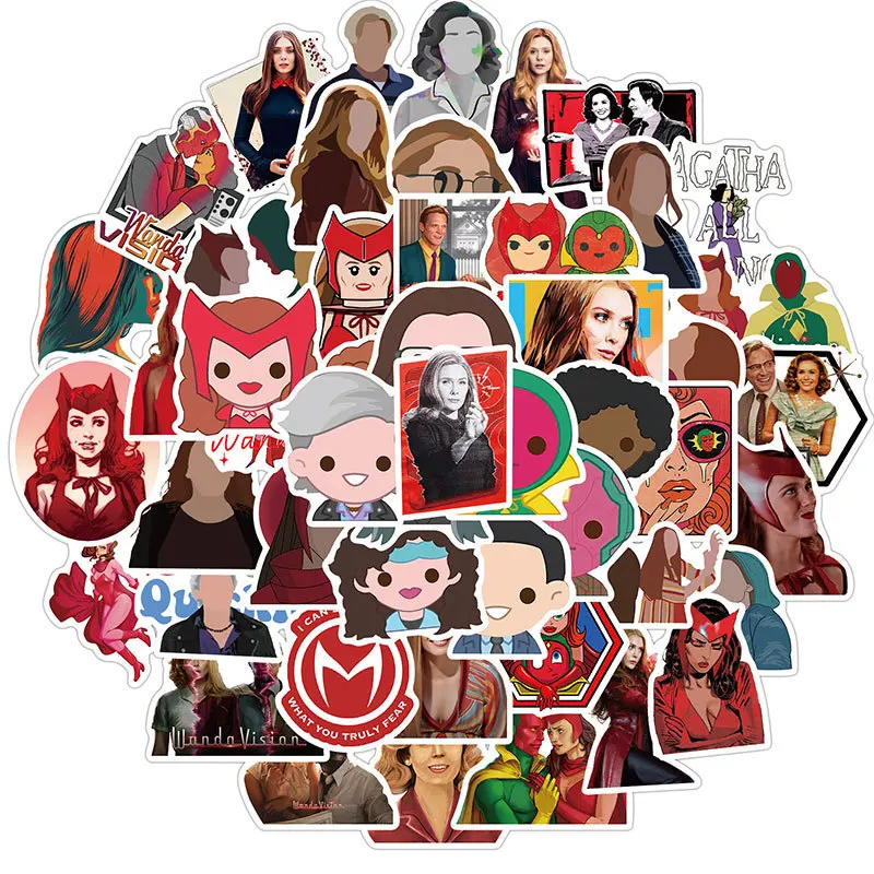 50 قطعة برنامج تلفزيوني واندا فيجن الكتابة على الجدران ملصقات سيارة الغيتار سكيت حقيبة الدراجة المحمول الهاتف ملصق مضاد للمياه للأطفال