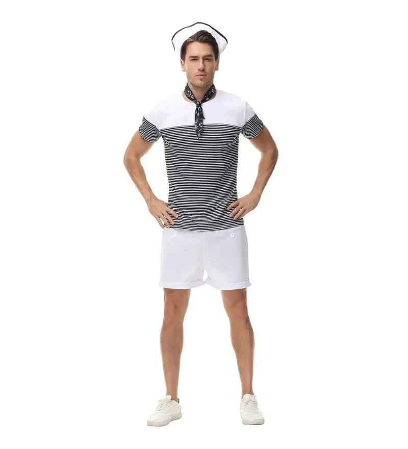 Couple Nautical Navy Sailor Costume Sailor Costume for Men Womao Halloween Cosplay Clothes view 2