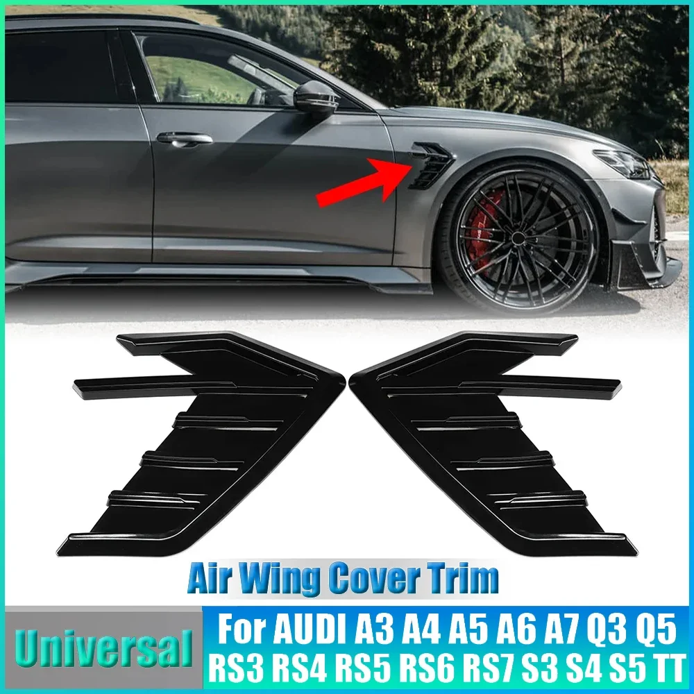 

Car Side Vent Fender Spoiler Outflow Vent Sticker Universal For Audi A3 A4 A5 A6 A7 S3 S4 S5 S6 S7 RS3 RS4 RS5 RS6 RS7