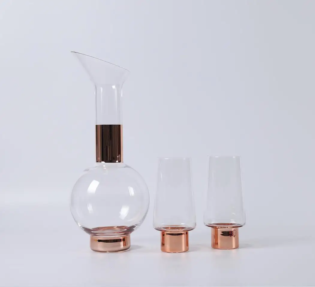 Simple modern diagonal wine set, glass wine glass, home bar, wine cabinet, Decanter, table top decoration