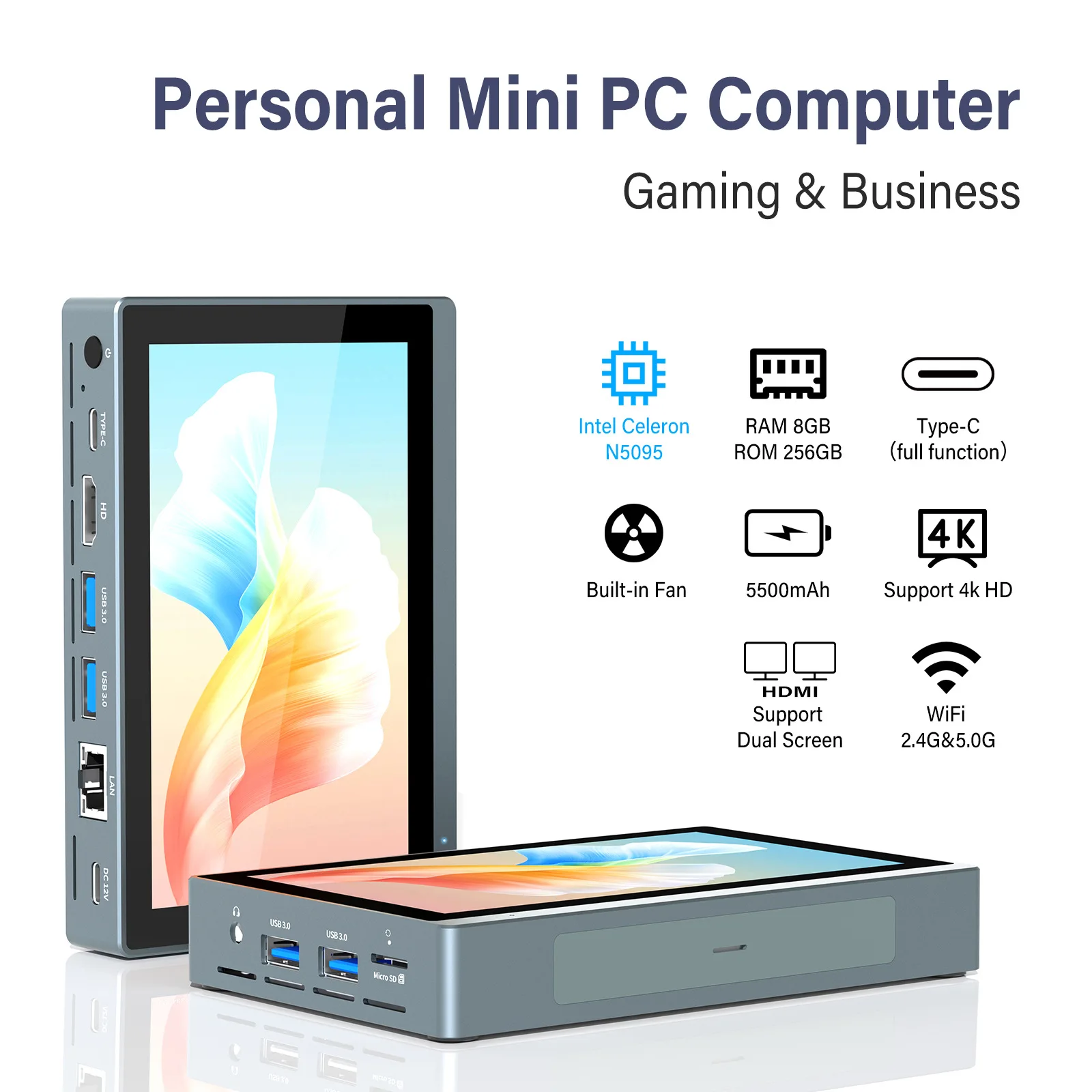 

5.5 inch mini computer uv spraying printing robot touch screen industrial tablet minipc host