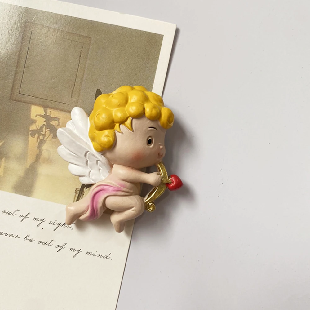 Angel Archery Cupid Little 3D Love Magnetic Refrigerator Sticker Stereo Resin Creative Design Message Board Notes Kitchen