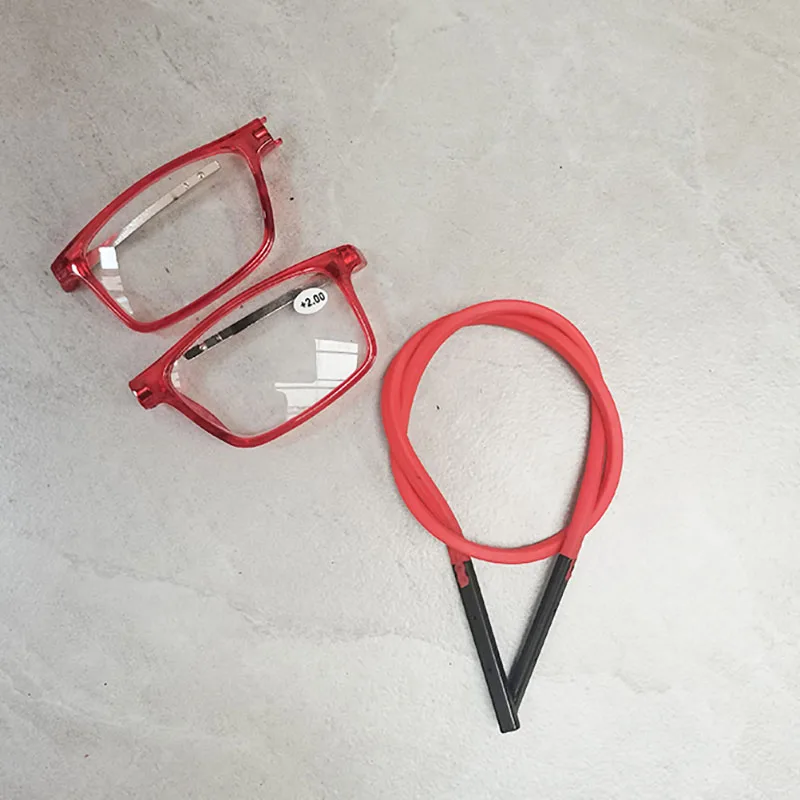 Portable Reading Glasses That Can Be Hung Around The Neck Adjustable Lanyard Men Women Magnet Folding Presbyopic Glasses Eyewear