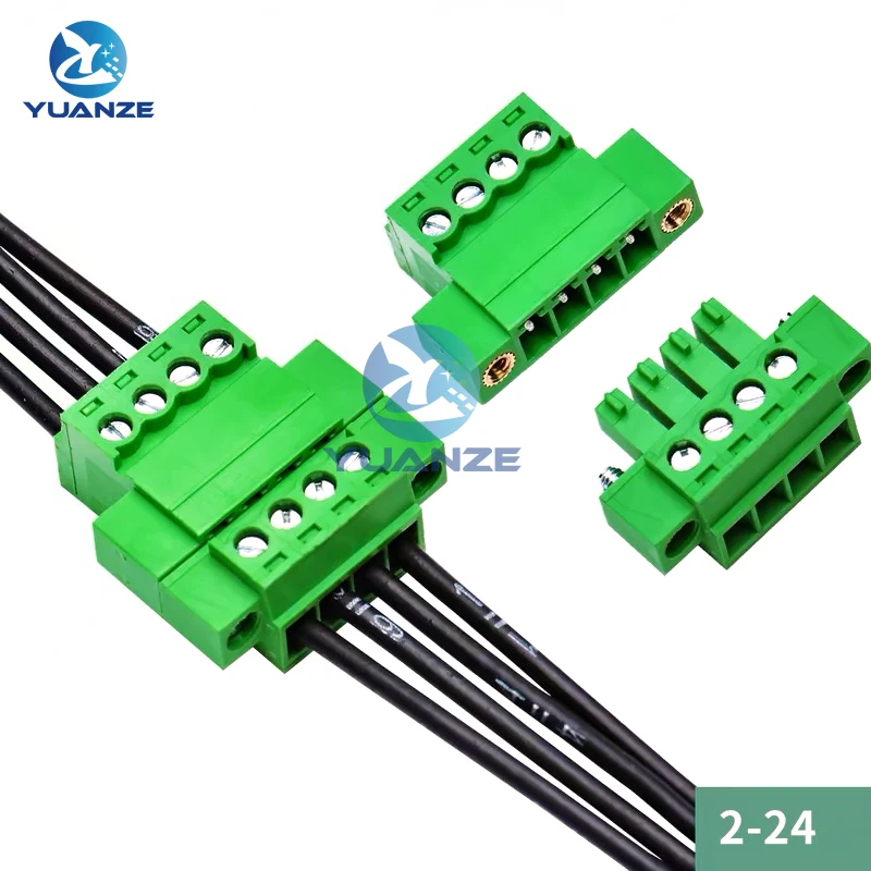 

5Sets 15EDG 3.81 2/3/4/5/6/7/8 Pin Right Angle Screw Terminal Block Connector 3.81MM Pitch Plug + Pin Header Socket 2p 3p-8p