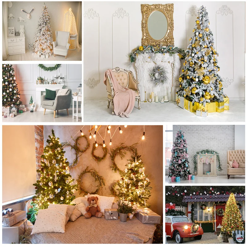 

SHENGYONGBAO Christmas Indoor Theme Photography Background Christmas tree Children Backdrops For Photo Studio Props 21523 DYH-03