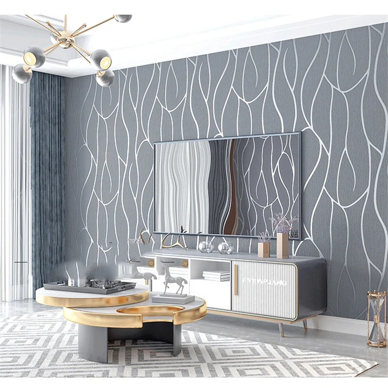 Papel tapiz decorativo para sala de estar dormitorio adhesivo de pared de fondo de TV papel tapiz no tejido no autoadhesivo engrosado papel tapiz 3D