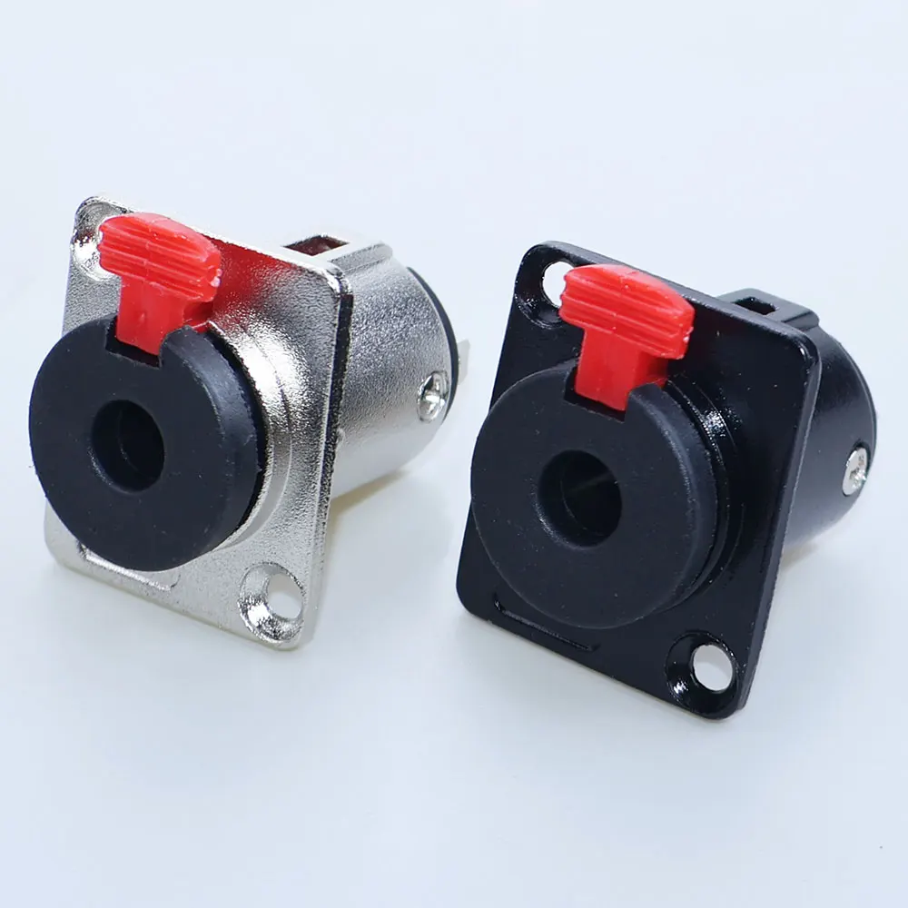 1-2PCS 6.35mm Stereo Female Socket  Audio Jack Panel Mount XLR Connector Speaker Plug Microphone MIC Cable Terminal Chassis