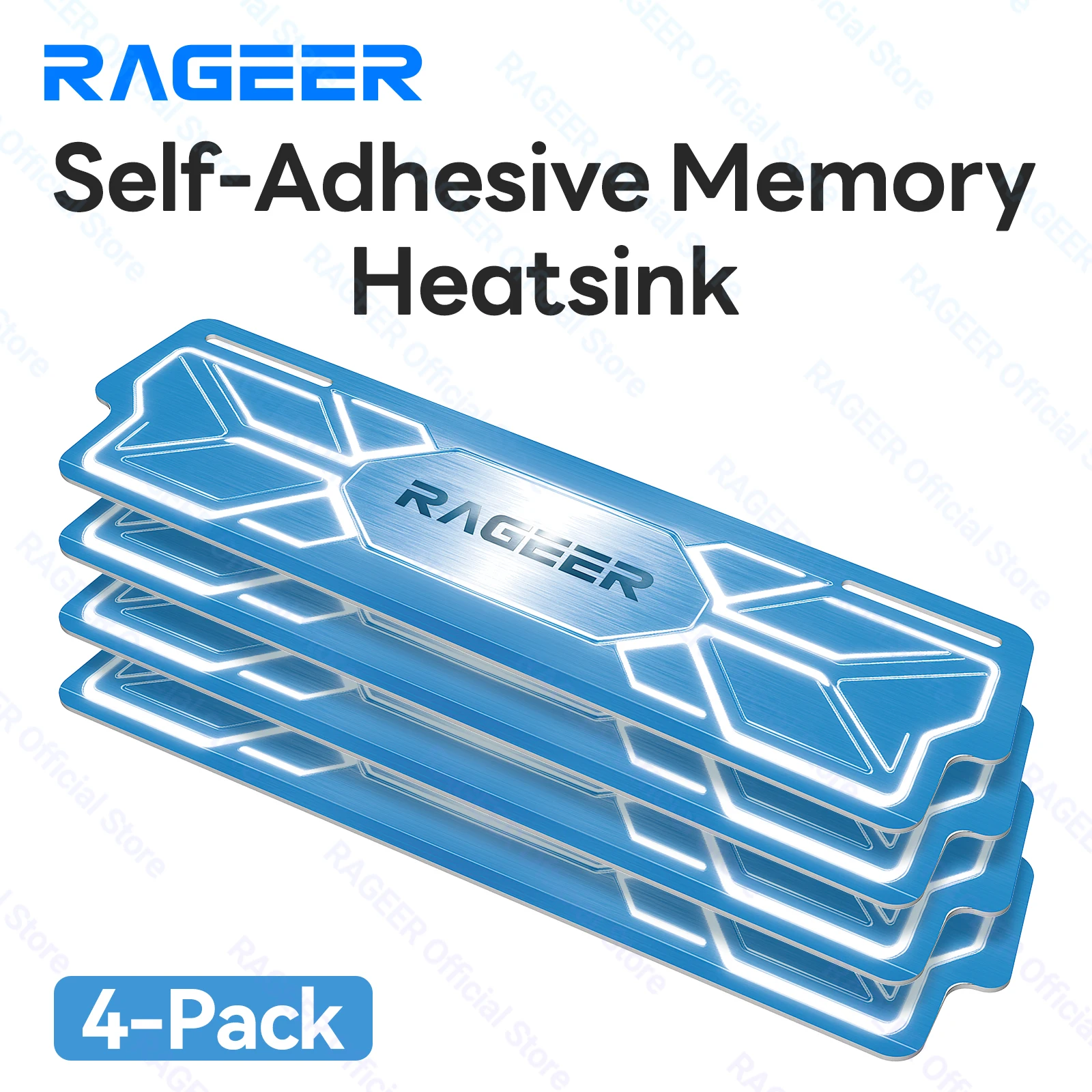 RAGEER RAM-geheugenkoeler Armor Computer Zelfklevende Geheugenkoeler PC RAM voor DDR2/DDR3/DDR4/DDR5 Enkelzijdige & Dubbelzijdige RAM