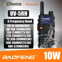 Baofeng Official Store UV 5RH 10W Full Bands Walkie Talkie Wirless Copy Frequency Type-C Charger Upgraded UV 5R Transceiver