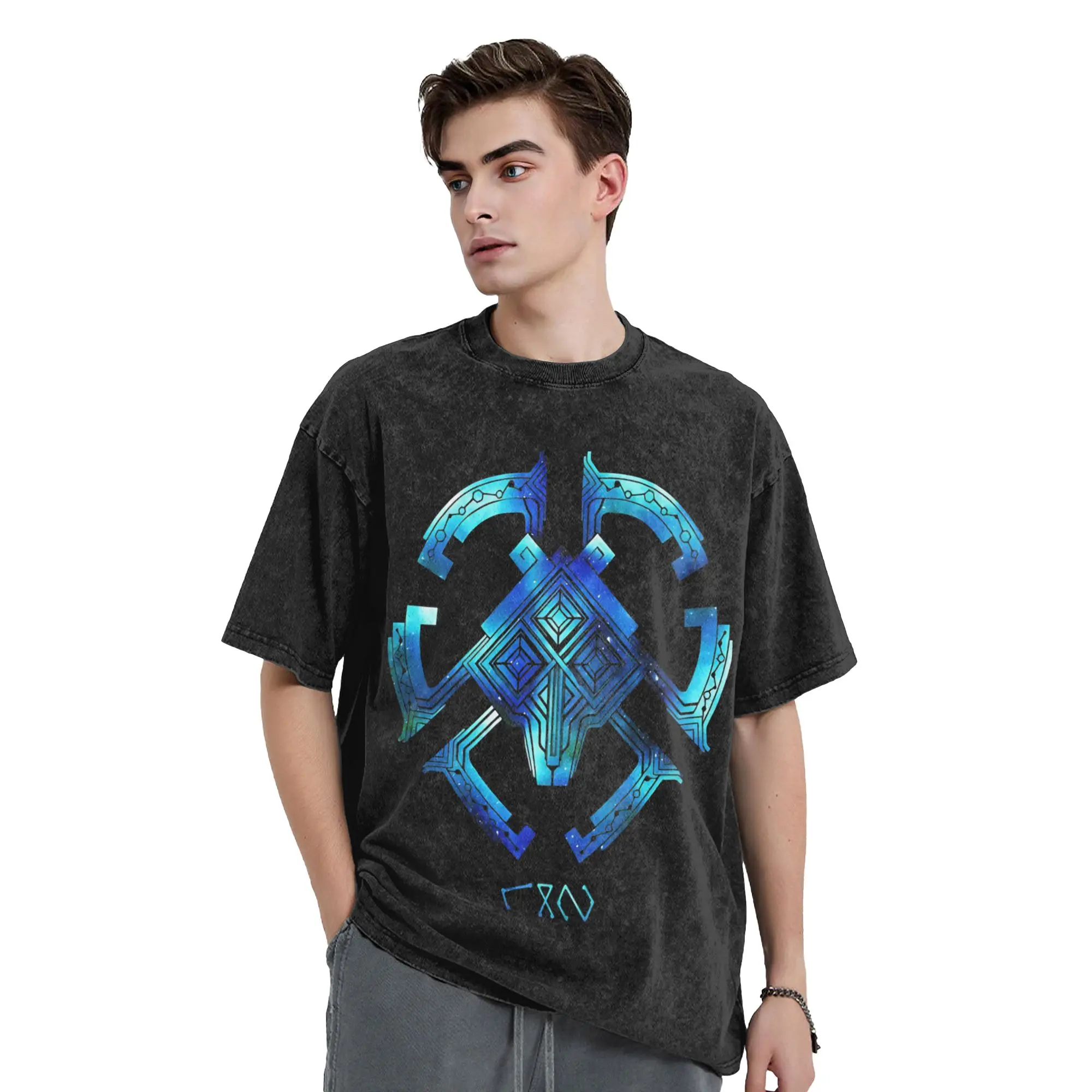Outer Wilds  Vintage Washed T Shirt The Eye of the Universe  Pure Cotton Tops Cool Short Sleeve O Neck Tees New Arrival T-Shirt