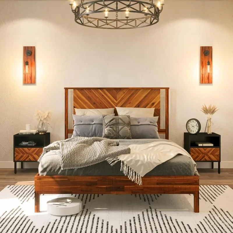 Headboard ONLY, Rustic & Scandinavian Style with Solid Acacia Wood