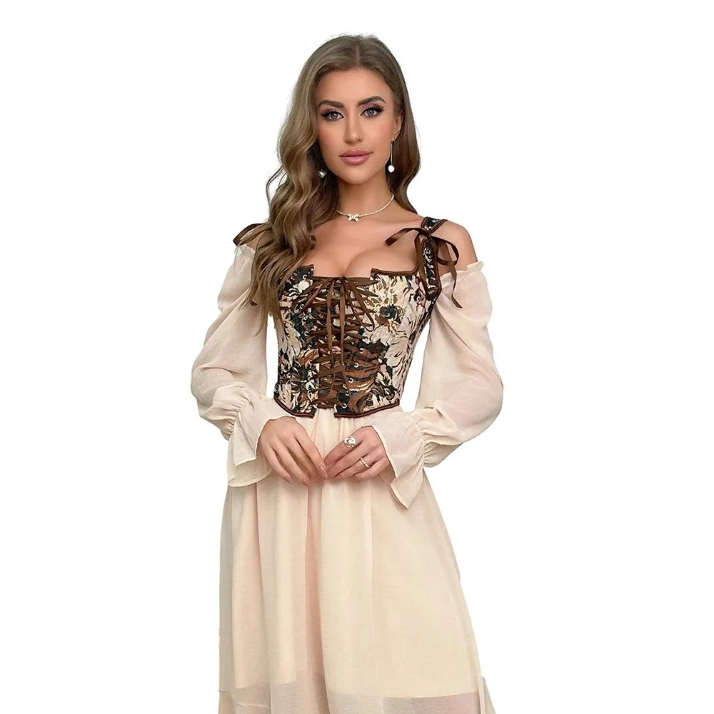 

Женский винтажный корсет, укороченный топ, готический кружевной бюстье с эффектом пуш-ап и бретелями, модный уличный жилет