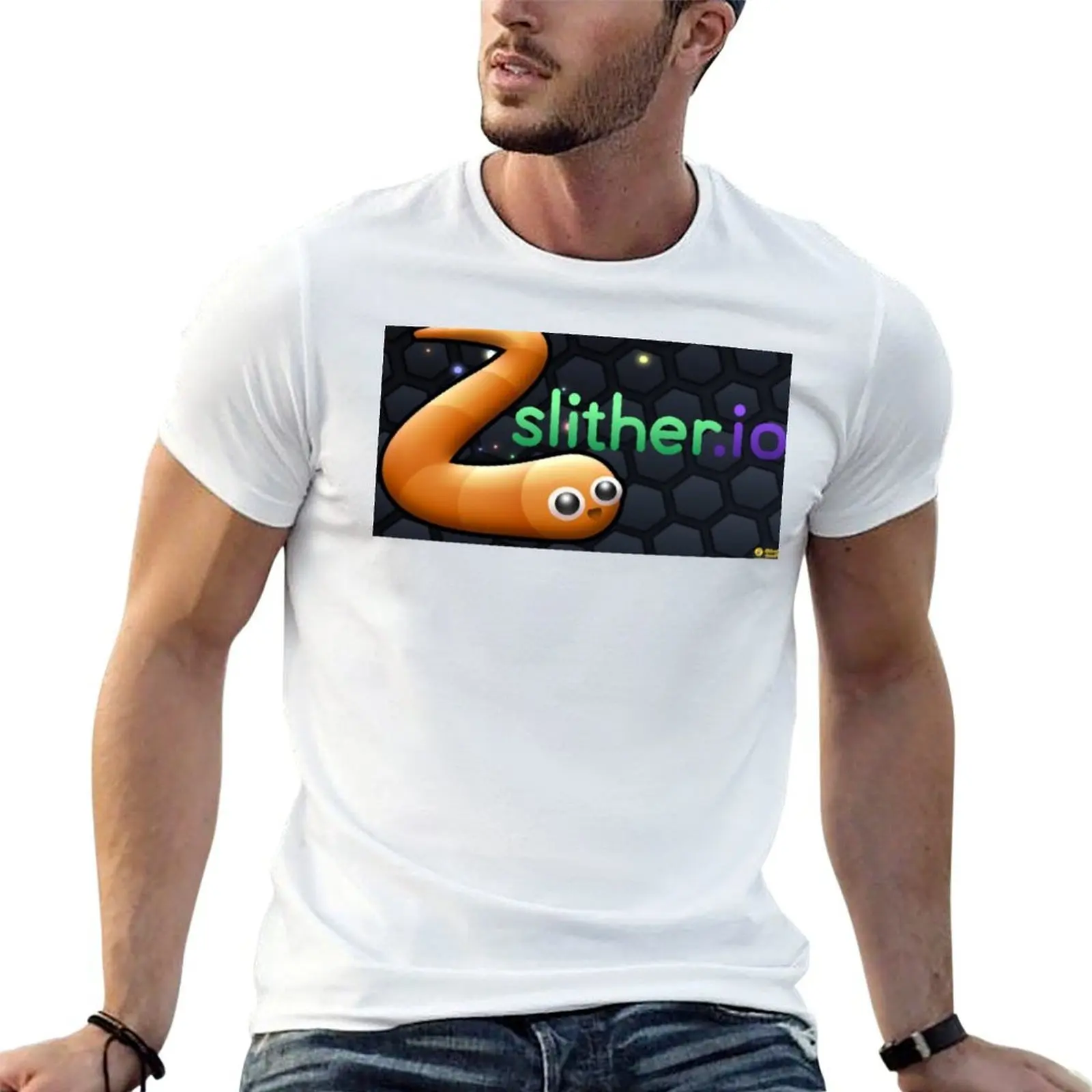 تي شيرت slither.io تي شيرت رجالي قطني تي شيرت جرافيك تي شيرت #1