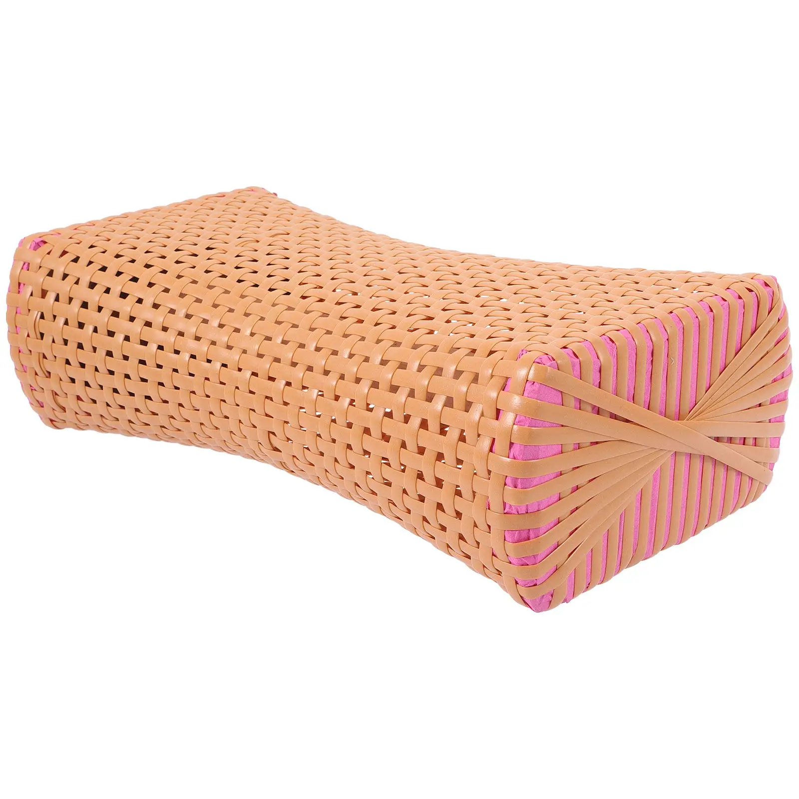 Woven Bamboo Pillow for Neck Lumbar Support Scientific Ergonomic Design Sweat Absorbing Cooling Pillow Breathable Home Sleeping