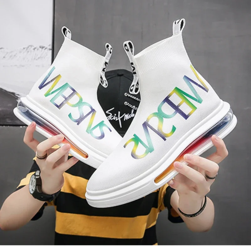 

high-top Men Sneakers New design Breathable Men Mesh Shoes Fashion Casual No-slip Vulcanize Shoes Men Tenis Masculino